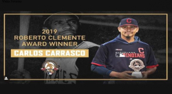 CARLOS CARRASCO GANÓ EL PREMIO ROBERTO CLEMENTE Y ES EL PRIMER VENEZOLANO EN LOGRARLO