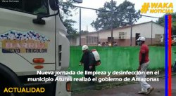 NUEVA JORNADA DE LIMPIEZA Y DESINFECCIÓN EN EL MUNICIPIO ATURES REALIZÓ EL GOBIERNO DE AMAZONAS