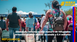 SMOLANSKY INFORMA QUE EL NÚMERO DE REFUGIADOS VENEZOLANOS EN EL MUNDO ASCENDIÓ A 5.4 MILLONES